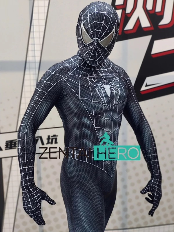 黑色毒液超级英雄连体紧身衣