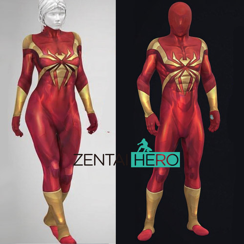游戏Rivals争锋钢铁蜘蛛Iron Spider Cosplay弹力莱卡连体紧身衣