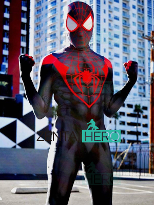 印染肌肉版迈尔斯蜘蛛紧身衣Miles Morales Cosplay服装男莱卡