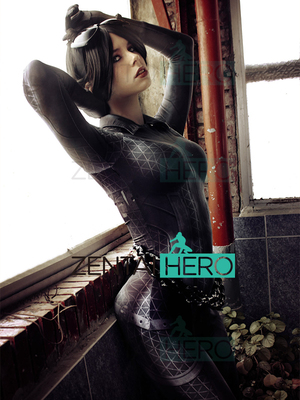 DC漫画 印染猫女英雄连体紧身衣 Arkham City Catwoman Cosplay