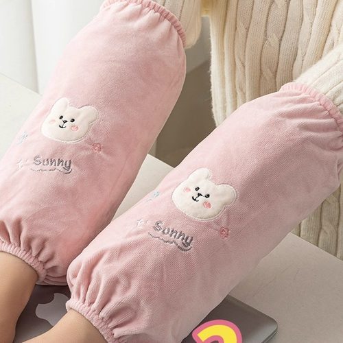 秋冬护袖学生羽绒棉服可爱熊袖套上课办公室冬季长款防污耐脏护袖