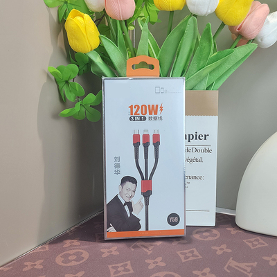 Y59快充一拖三线闪充线120W编据线6s78plus11X12promax type-c安卓V8充电线