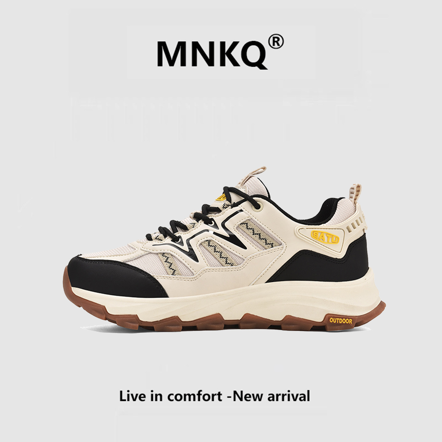 【青年户外】正品实心底双色户外休闲男鞋牛筋底防滑耐磨徒步旅游