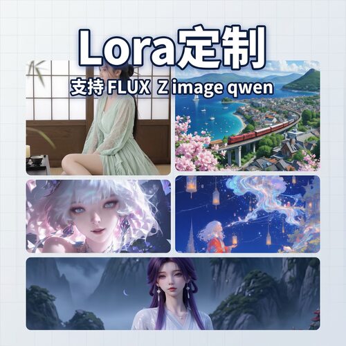 Lora定制中国风动漫插画设计二次元角色人物古风卡通