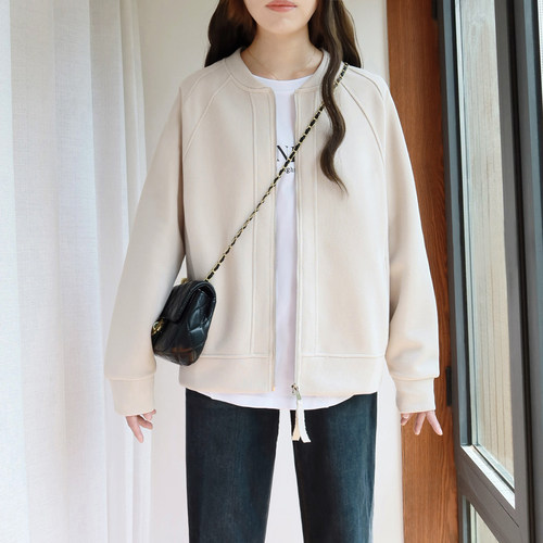 大码棒球服拉链外套女加厚卫衣