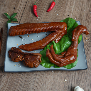 仿真潮汕狮头鹅卤味模型鹅头鹅肝鹅翅熟食食品模型影视演出道具