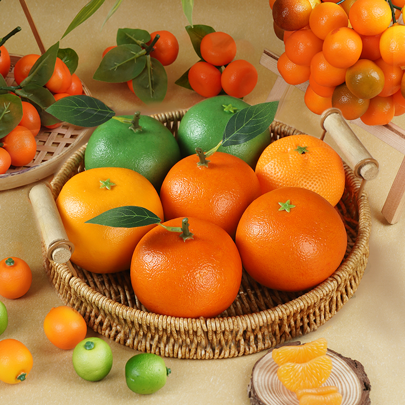 假水果模型桔子青金桔砂糖橘