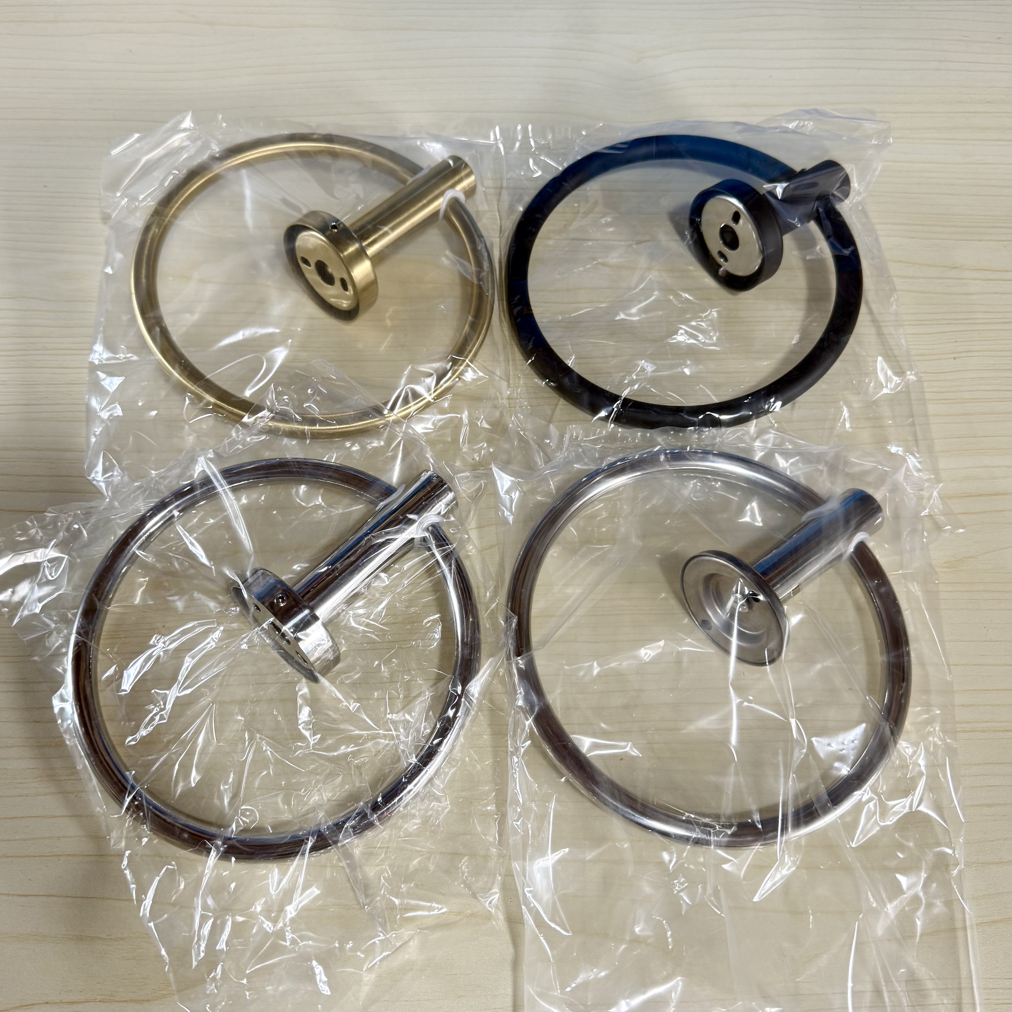 不锈钢毛巾环打孔圆形毛巾架浴室圆环形毛巾挂圈擦手巾挂环壁挂式