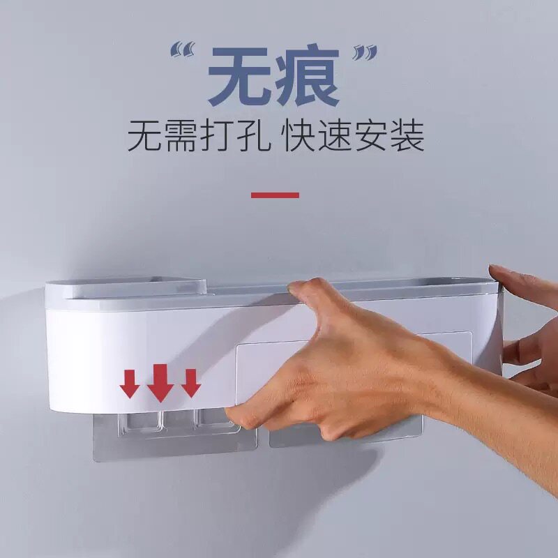 卫生间置物架厨房浴室厕所墙上壁挂式免打孔洗漱台毛巾杆收纳架子
