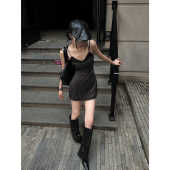 修身 新款 显瘦包臀短裙 蕾丝假两件波点吊带连衣裙女夏季 Fanptntox