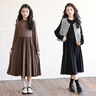 女童连衣裙2026秋冬款韩版中大童洋气长袖公主裙儿童冬季内搭裙子