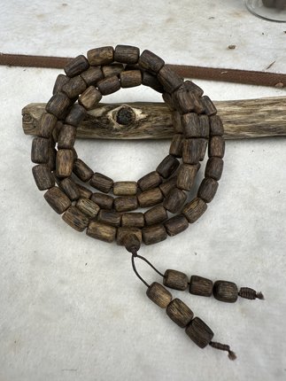 奇楠沉香沉水7mm桶珠多圈35克花果蜜香药香凉感足