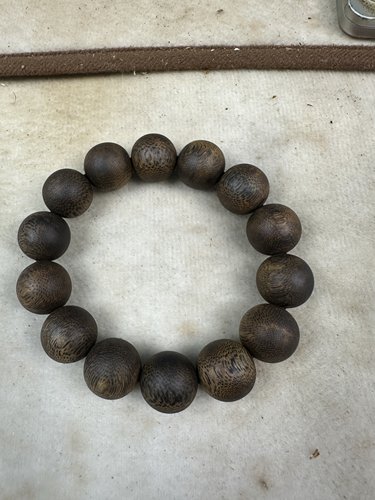 沉香白奇母树收藏级沉水老料15mm手串30克花果蜜香凉感穿透力强