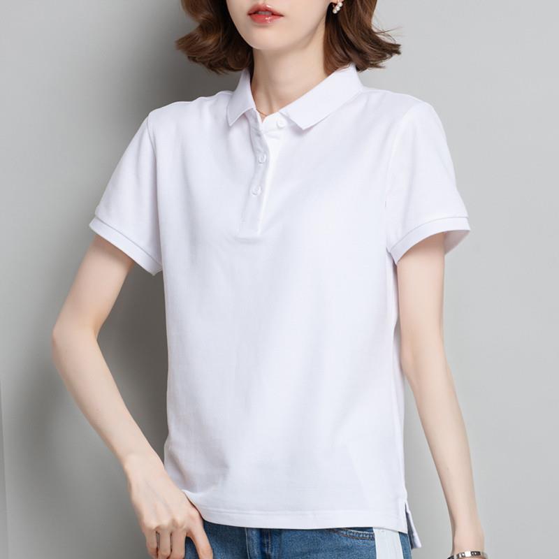 短袖polo衫女夏季2024年新款高翻领长袖春秋幼儿园服工衣定制印字图片