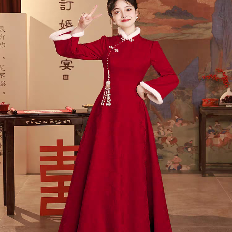 新款礼仪小姐风学生颁奖年会旗袍