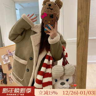 皮草外套上衣 仿羊羔毛皮毛一体环保皮草女冬新款 特价 两面穿机车款