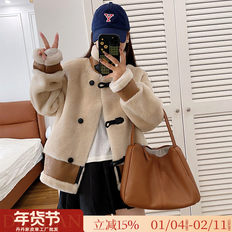 特价羊羔毛韩风高级感美利奴羊毛皮毛一体立领短款冬季皮草外套女,女装/女士精品,皮草,淘宝优惠券,粉丝福利购,淘宝优惠卷