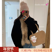 松露信笺 100羊羔毛皮毛一体真貉子毛领2025冬新款 皮草女毛毛外套