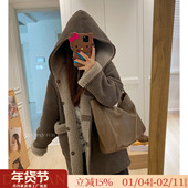 麂皮绒连帽双面穿100羊羔毛皮毛一体2025新款 冬季 保暖 皮草外套女