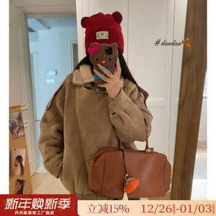 皮草外套女 夹克板朝外100羊羔毛皮毛一体2025新款 爵士派对 机车款