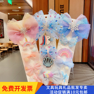 新款小女生舞蹈班礼物冰雪发夹公主生日礼物可爱蝴蝶结发饰头饰