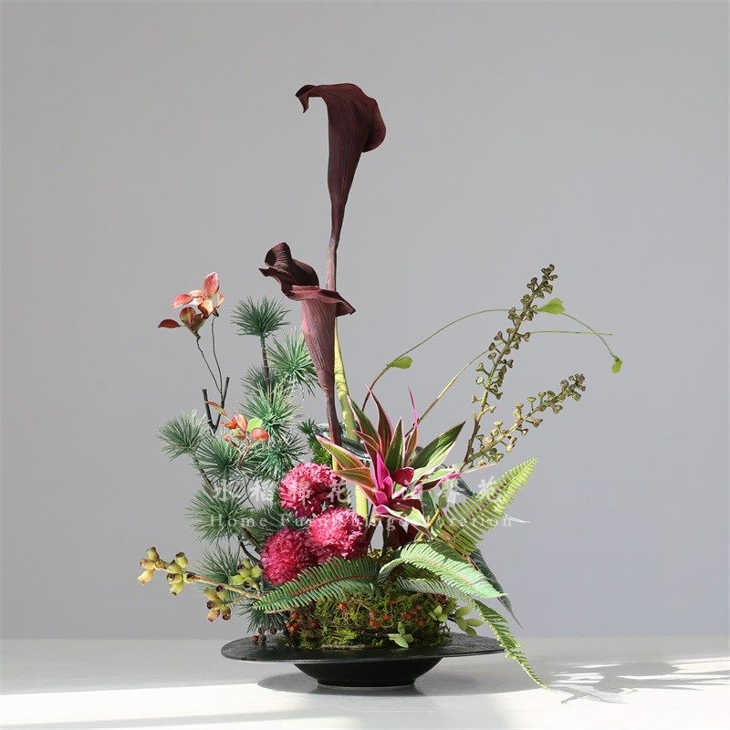 新中式覆古彷真花假花艺摆件餐桌茶几盆栽样板房玄关前台装饰桌花,家居饰品,仿真花/假花,淘宝优惠券,粉丝福利购,淘宝优惠卷