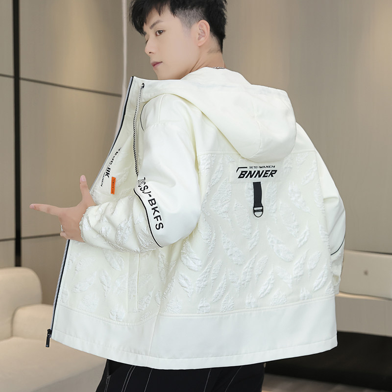 春季连帽外套男士新款宽松潮流夹克学生连帽夹克外套YCGW8851-P70,男装夹克,星座1206（原A206）