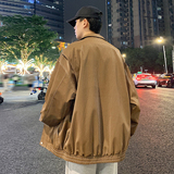 2025秋季新款工装皮衣男时尚潮流港风翻领宽松PU外套GS6395-P90，男装皮衣，星座1206（原A206）