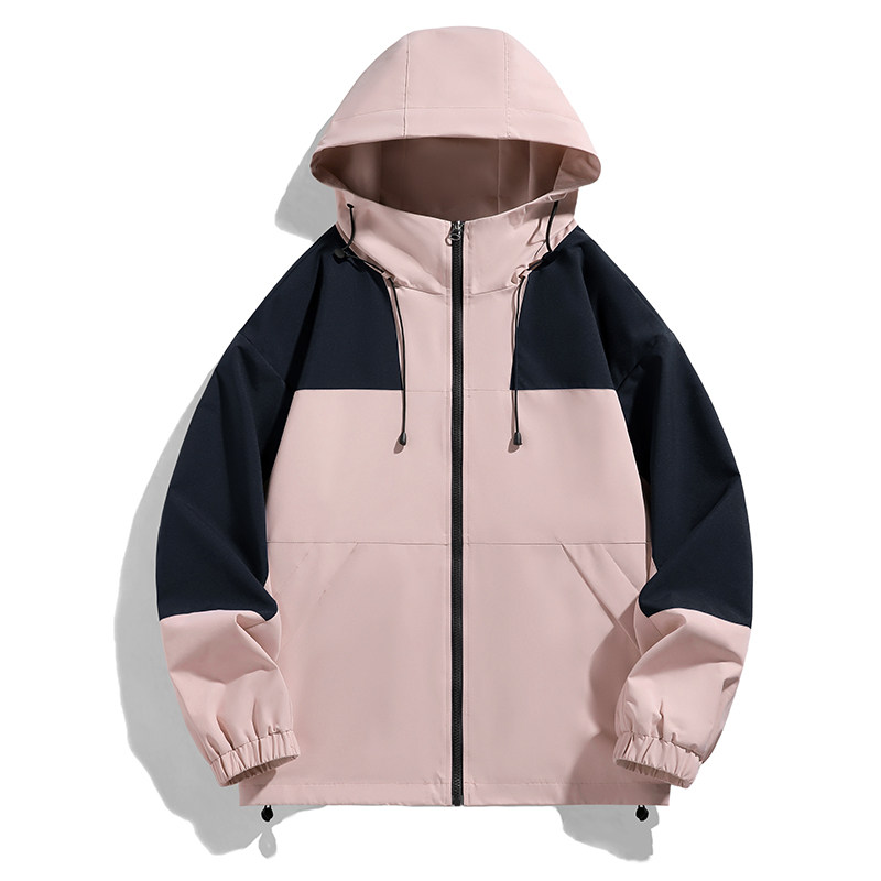 春秋款工装连帽夹克潮流拼色宽松百搭户外冲锋衣外套HS8307-P75,男装夹克,星座1206（原A206）