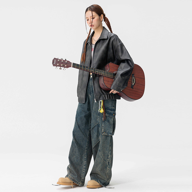 2025秋季新款夹克宽松皮衣男机车服休闲皮衣外套潮流GS6538-P85,男装夹克,星座1206（原A206）