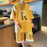 新款夏季透气青少年男士韩版休闲时尚百搭透气套装YCGW772-P55，男装休闲套装，星座1206（原A206）