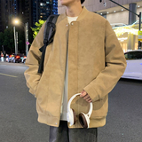 冬季男士棉衣麂皮绒夹棉飞行夹克加厚棒球领外套GS8205-P105，男装夹克，星座1206（原A206）