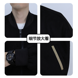 2023秋装新款鹿皮绒休闲时尚潮流男夹克外套上衣潮男CSL1019-P68图片