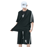 2023夏季新款潮流个性印花装饰美观休闲时尚短袖套装DQC9008-P47，男装休闲套装，星座1206（原A206）