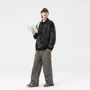 POLO衫卫衣男款春秋季潮牌宽松上衣2025新款男长袖T恤HH8908-P45图片