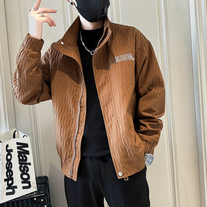 抖音直播外套男2024新款春秋立领开衫高品质夹克男HGC117-P100图片