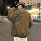 冬季男士棉衣麂皮绒夹棉飞行夹克加厚棒球领外套GS8205-P105，男装夹克，星座1206（原A206）