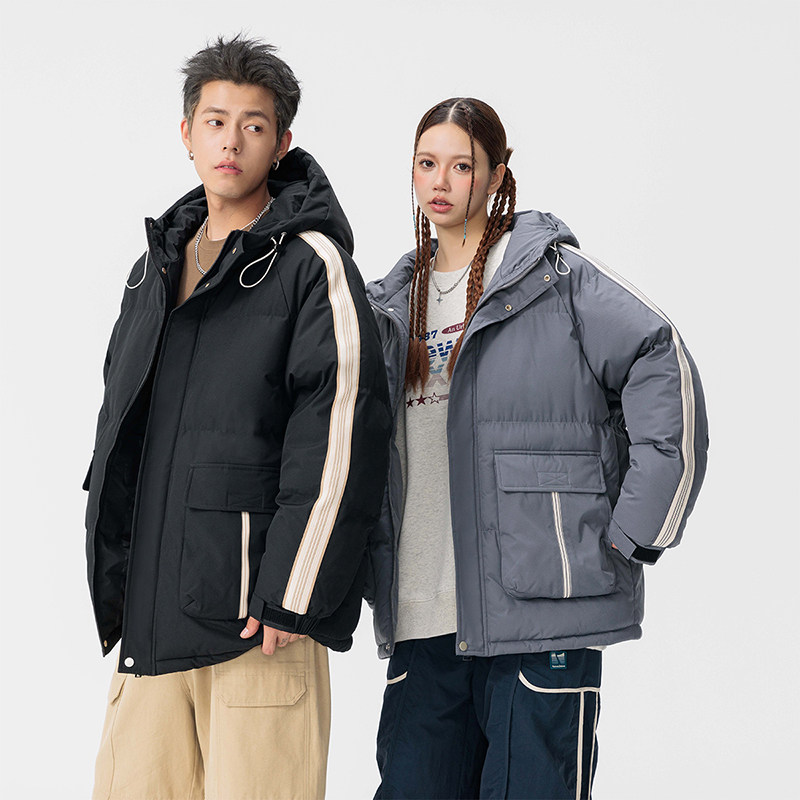 2025冬新原创宽松潮织带连帽棉衣女棉服情侣大码GS8053-P90,男装棉衣,星座1206（原A206）