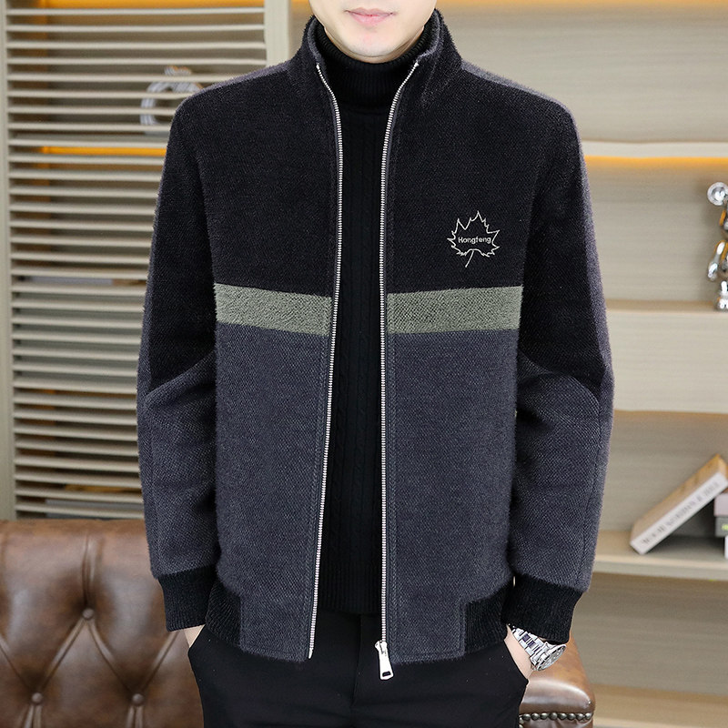 2025秋冬金貂绒翻领毛呢外套青年夹加棉加厚夹克棉服HF8830-P140,男装夹克,星座1206（原A206）