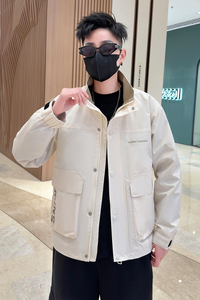 抖音直播2024新款春秋连帽外套开衫高品质夹克男HGC802-P95图片