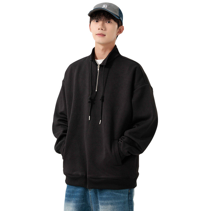 半拉链卫衣男2025新款立领polo衫春秋男款男士上衣HH8906-P50,男装卫衣,星座1206（原A206）