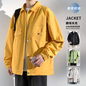 春秋季韩版潮流大码M-8XL男装夹克休闲百搭工装外套 YY2516-P70图片
