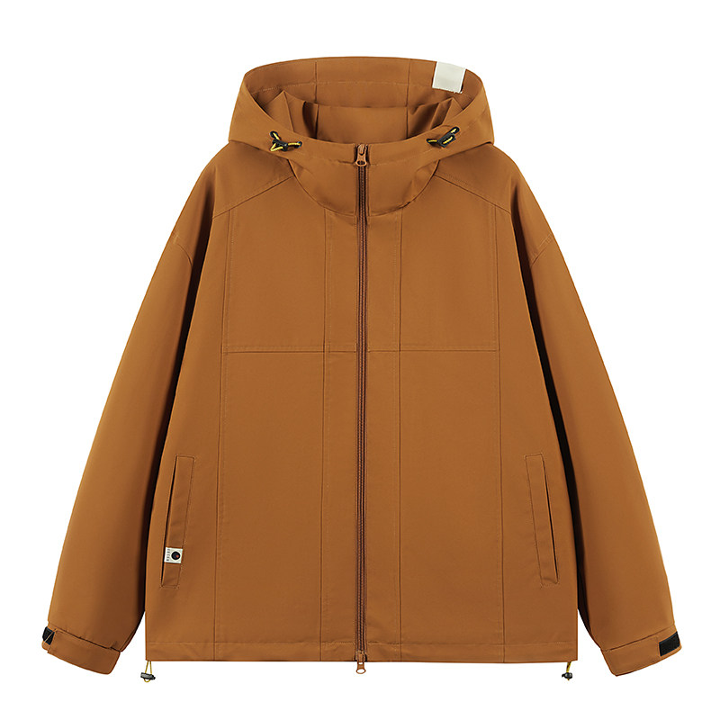 春秋款工装连帽夹克潮流拼色宽松百搭户外冲锋衣外套HS8305-P75,男装夹克,星座1206（原A206）