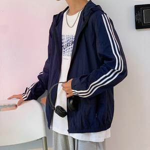 胖胖哥UPF50+条纹防晒衣男款夏季薄款透气防紫外线大码宽松防晒服图片