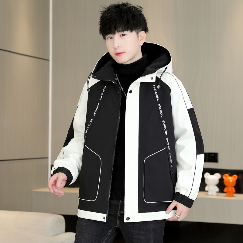 2023新款男士冬季兔毛加绒加厚夹克外套青少年棉衣男JK8809-P83图片