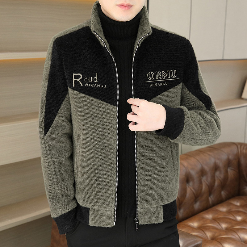 2025秋冬金貂绒翻领毛呢外套青年夹加棉加厚夹克棉服HF8822-P140,男装夹克,星座1206（原A206）