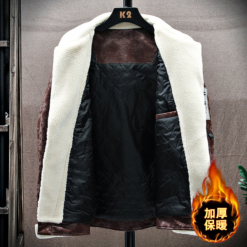 羊羔毛】2025秋冬夹克潮流百搭机车服外套YCGW9929-P110,男装夹克,星座1206（原A206）