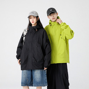 2025秋季时尚户外运动连帽冲锋衣夹克美式高街机能外套潮JK90-P43
