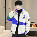 2023秋冬季新款加绒加厚宽松颗粒绒男青少年夹克外套KL8205-P110，男装棉衣，星座1206（原A206）