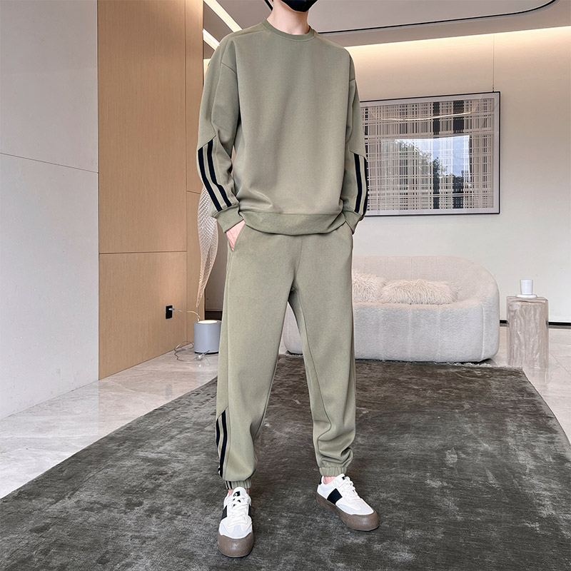 休闲运动套装男春秋季新款潮流重磅宽松舒适卫衣长裤HH9230-P60,男装休闲套装,星座1206（原A206）